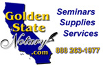 Golden State Notary, Seminars, supplies, Services, how to become a notary, find a notary, forums, notary public, notary public networks, Sergio Musetti Cotati Notary, 